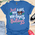 Just a girl who loves bulldogs - V8 - Retro Cute T-Shirt